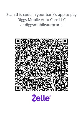 QR code for paying Diggs Mobile Auto Care LLC via Zelle banking app